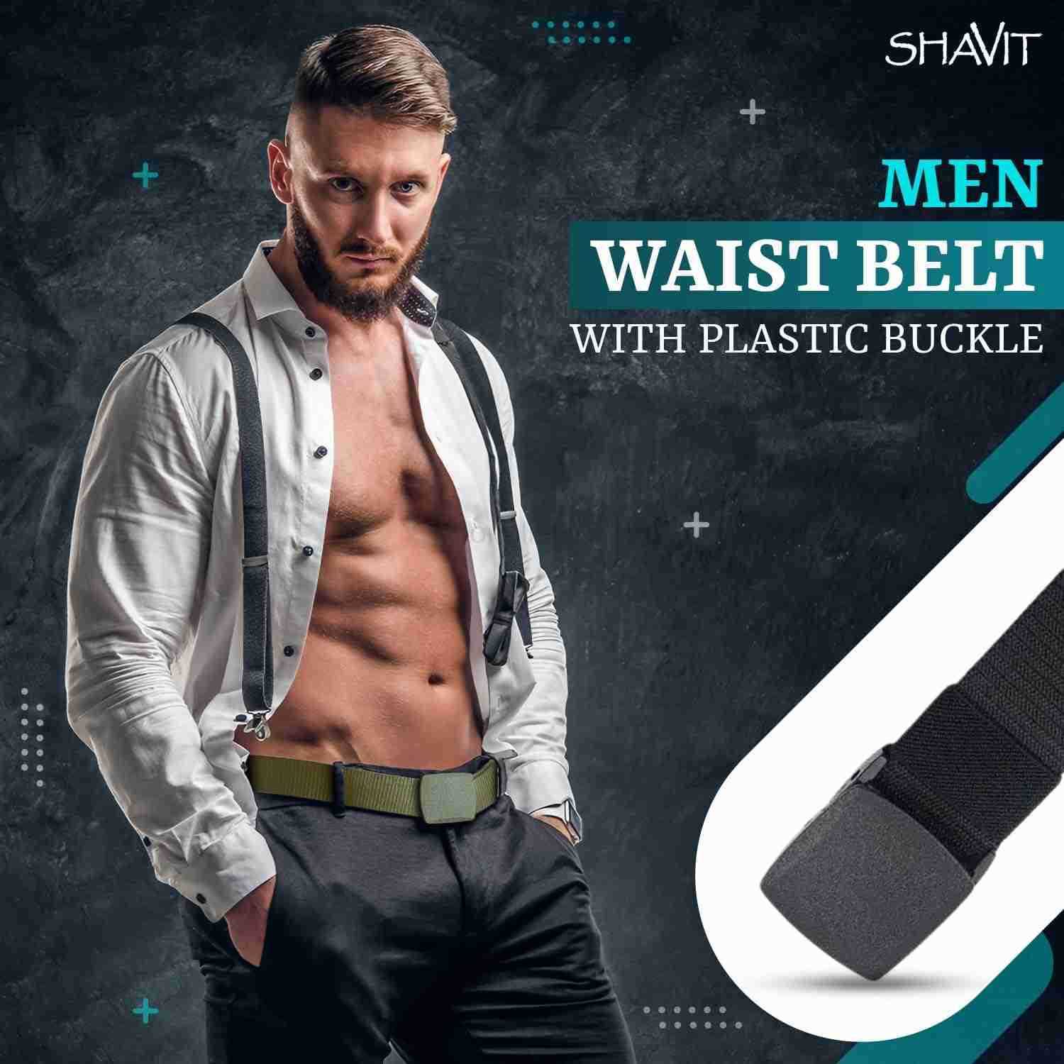 Nylon Belts for Men Work Belt AdjustabLE Slide Plastic Web Canvas Belt for Outdoor Airport friendly W251009