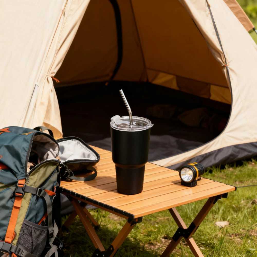 IN STOCK 30oz Stainless Steel Thermos Cup Ice Coffee Drinkgarrafa isolada a vcuoviagem de carroao ar livre Mountain Cup C251008