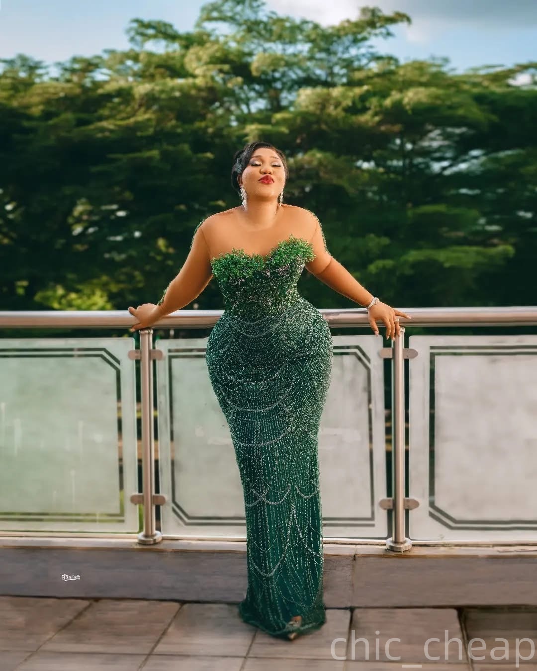 Sheath Dark Green Prom Dresses 2025 Florals Beaded Sheer Neck Sequined Evening Formal Party Second Birthday Engagement Gowns Plus Size Dress For Speci