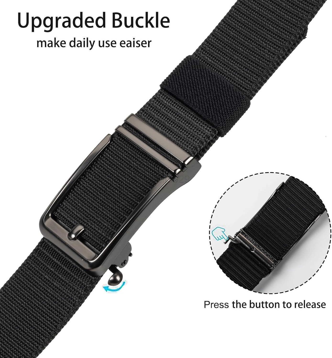 Tactical Belt for Men Nylon Web Work Belt for Outdoor Hunting Hiking W251009