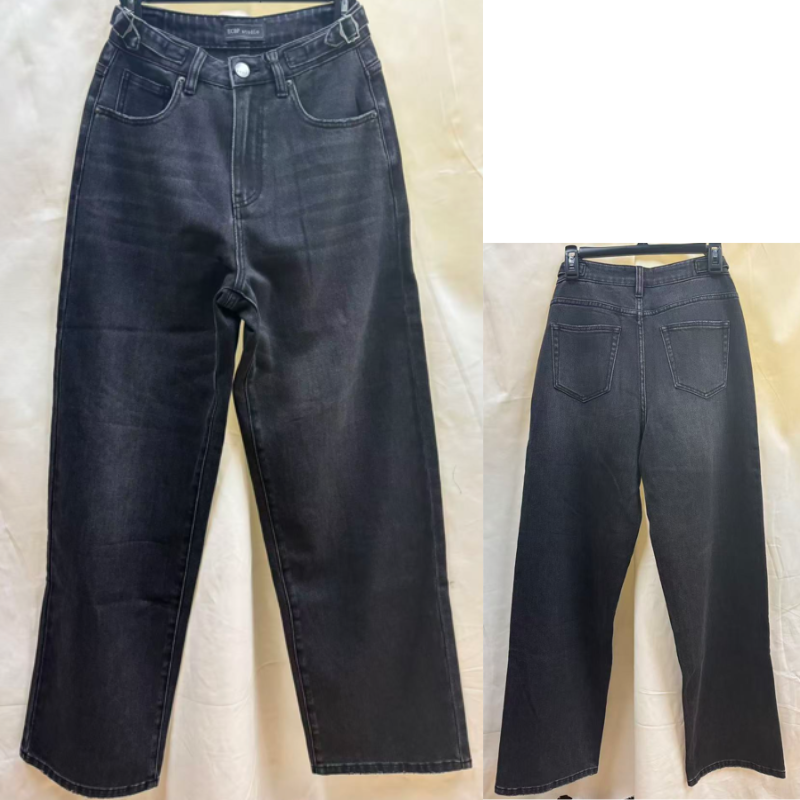 Women's Retro Vintage Classic Wide - Leg Jeans - Breathable Soft Fabric Casual Denim Pants-047A