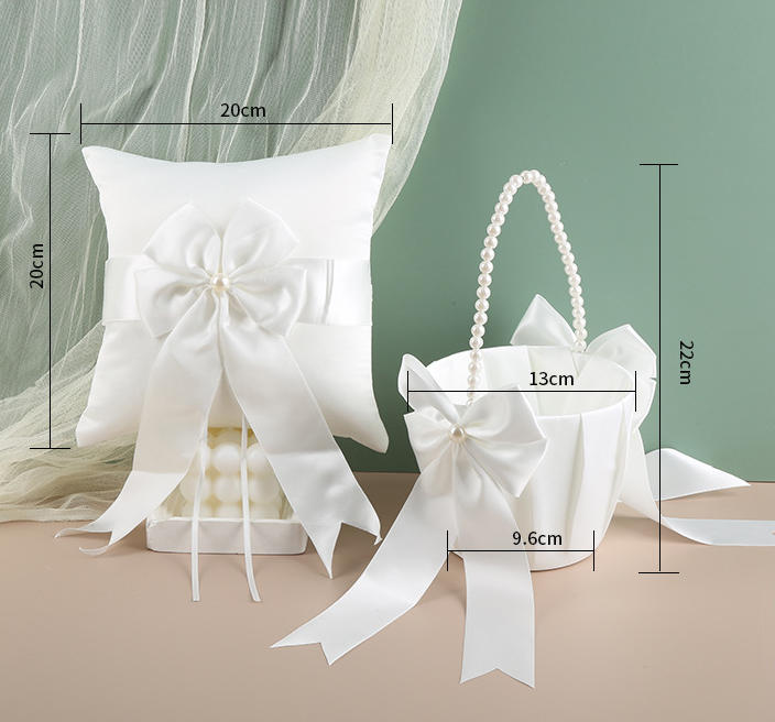 Ivory Flower Girl Basket And Ring Bearer Pillow Accessories Bride To Be Bachelorette Party Supplies Wedding Day Decor Lg0419 Youmaidress