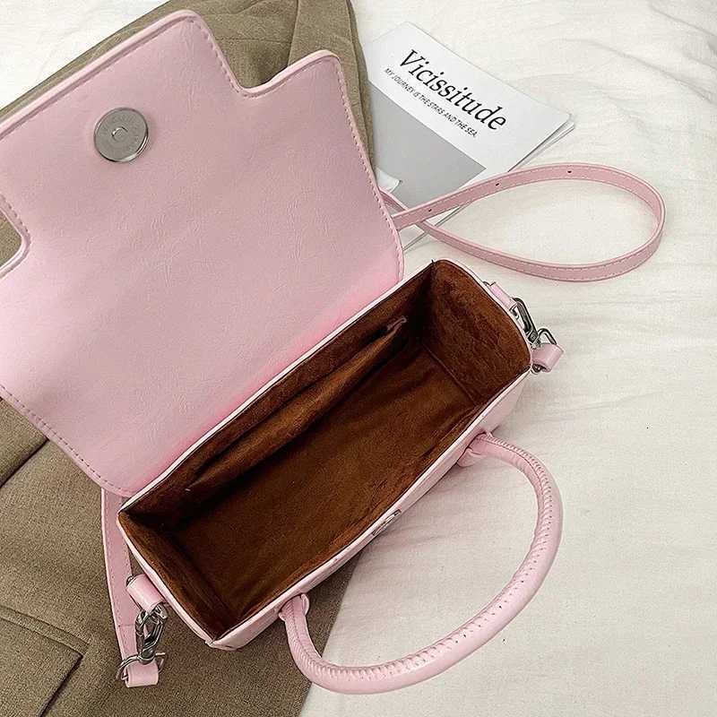 Pu Leather Shoder Bag for Wen Handbag Fi Crossbody Bags Vintage Underarm Bag Square Sahel Black D251009