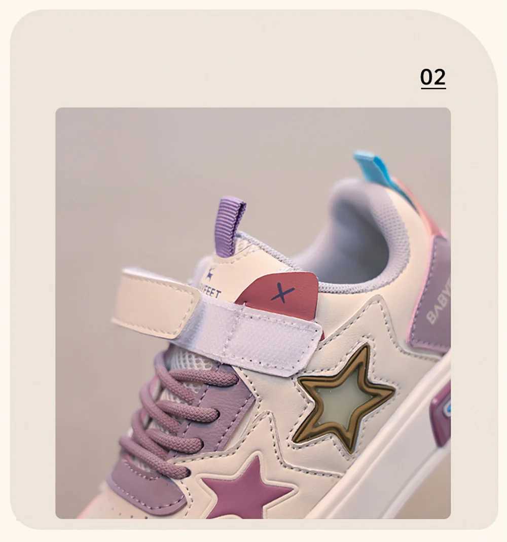 PU Leather Sport Shoes For Children 2025 Trend Fashion Teenager Girls Sneakers Antislippery Kids Tennis Shoes Running Shoes J251027