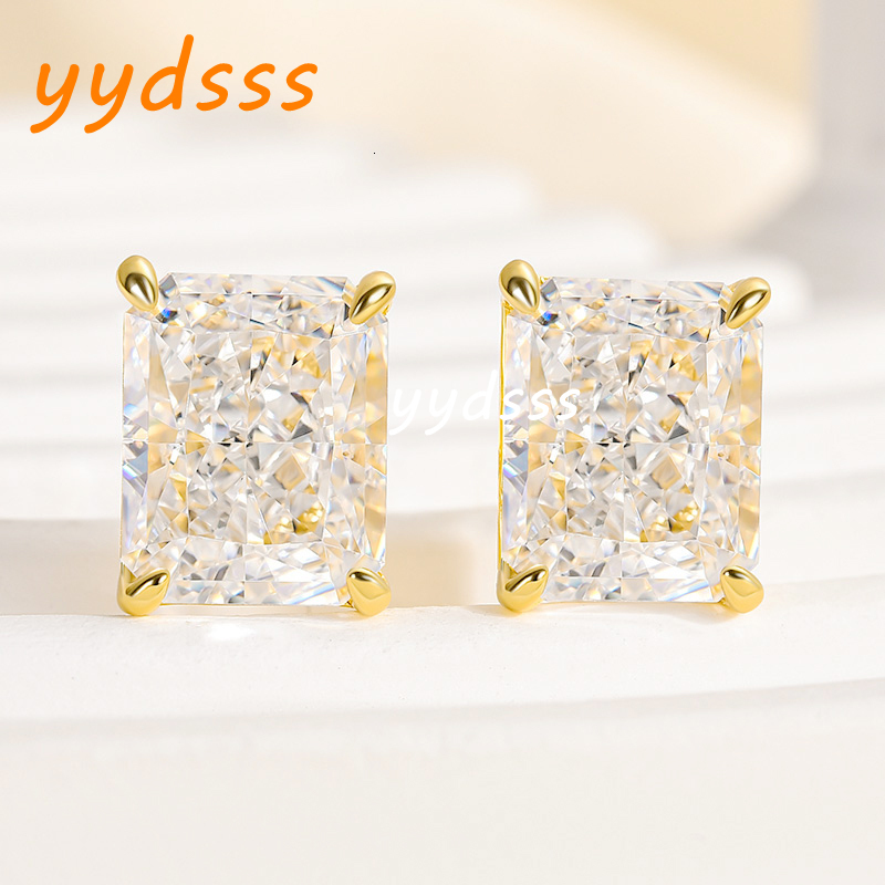 Elisa Ear Stud GIA IGI Certified Radiant Cut CVD Lab Grown Diamond Fine Jewelry Earring Hoop 10K 14K 18K Gold for Men Women