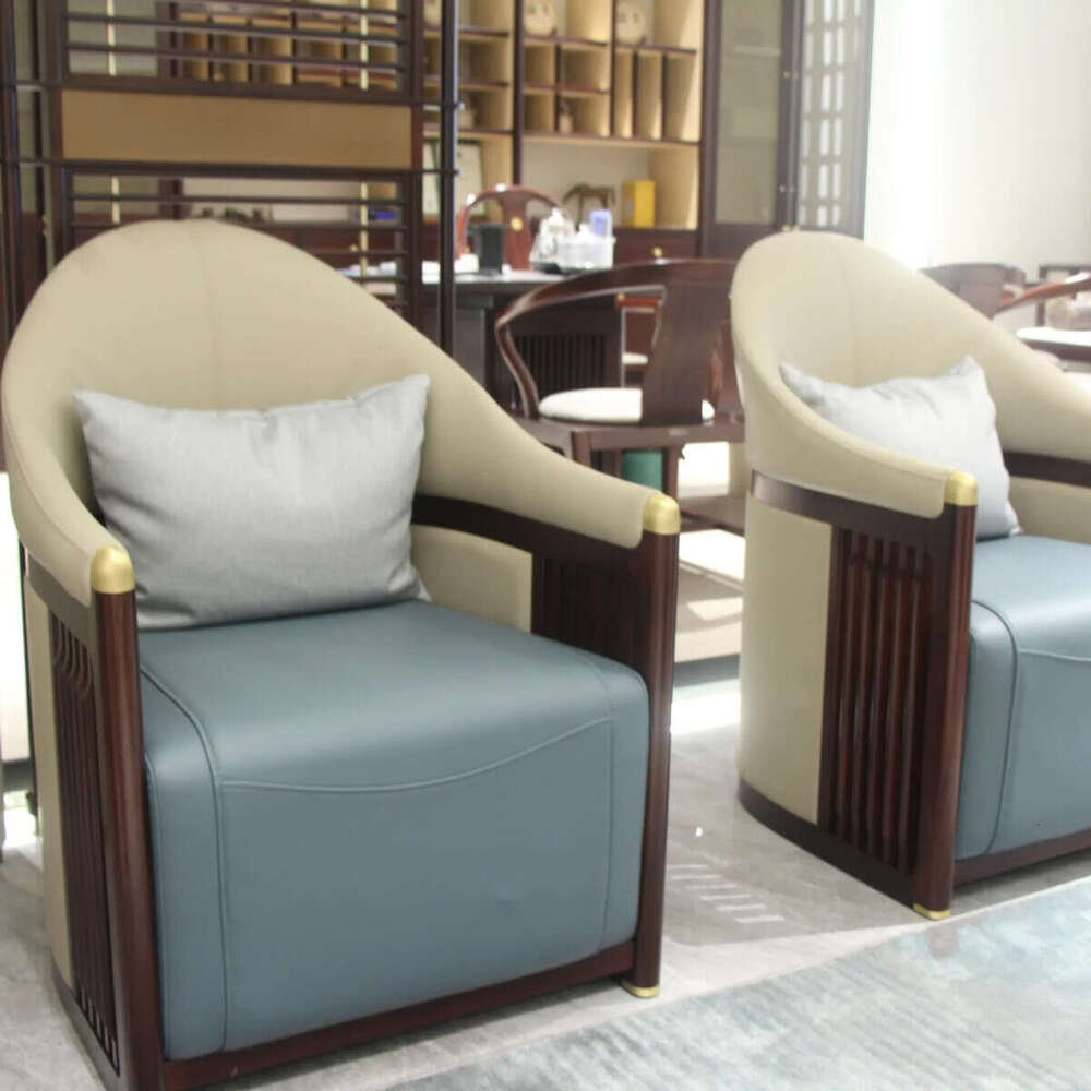 Zhong zhixin High-end design sofa features carefully crafted genuine leather with a solid wood frame