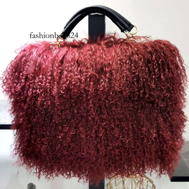 Real Fur girl Chain Shoulder for Women Designer Purses and Handbags Women's Party Clutch Crossbody Bag High Quality