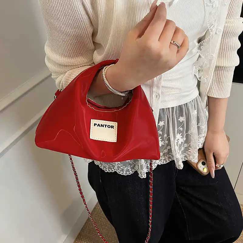 Solid Color Wen Handbags Handbag Casual Fiable Chain Cross Body Bag Korean Versatile Simple Girls Appliques Purse1 D251009