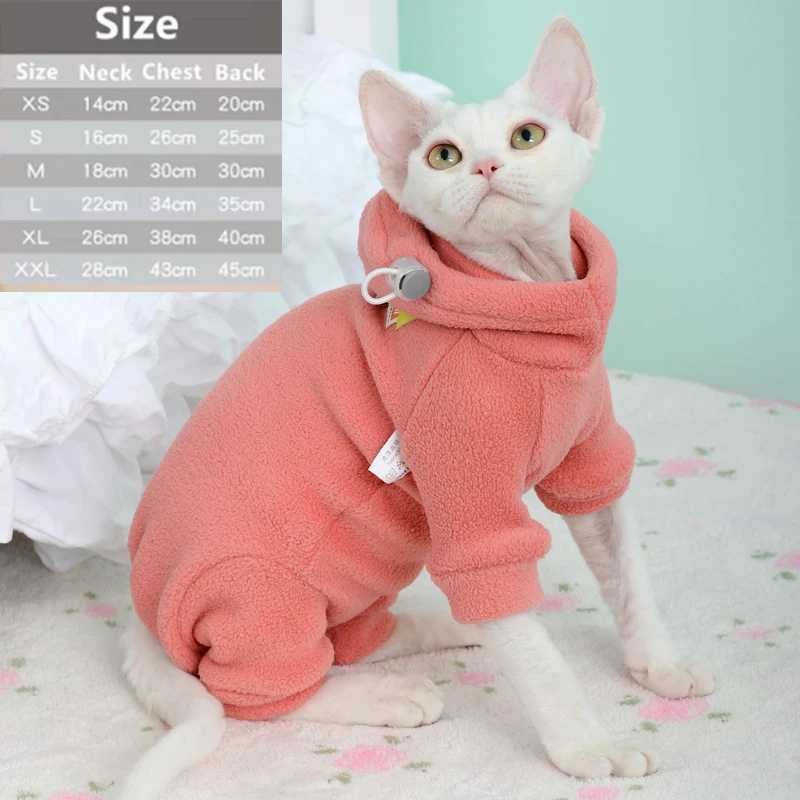 New Cat Clothes with Hooded Winter Warm Sports Outfit Sphynx Cat Hoodies Pullover Sphinx Fleece Clothes Cat Supplies C251009