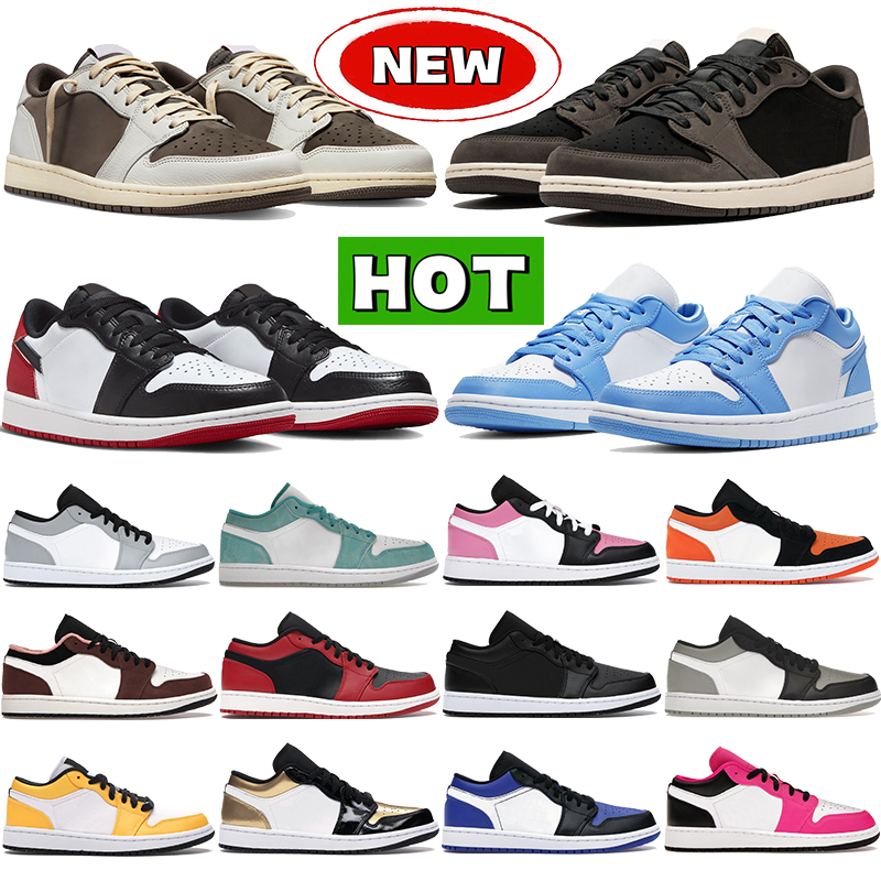 Designer mens basketball shoes low 1s sneakers black bred toe university blue light smoke grey lucky green concord patent outdoor men women sports trainers sneaker