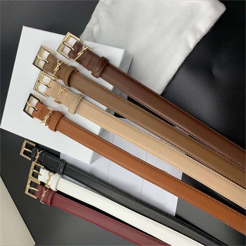 High Quality Designers Leather Belts for Women Fashion Letter s Buckle Belt Thin Womens Smooth y ysls saint laurent laurant Waistband Girdle Ladies Mens C260