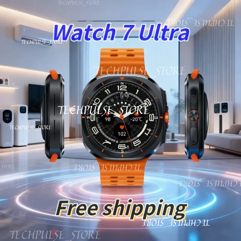 Premium Men's Smartwatch - Model 7 Ultra, 47Mm tech73 Watch Face, Android And Ios Compatible, Bluetooth Calling, Temperature Monitoring, Protective Case