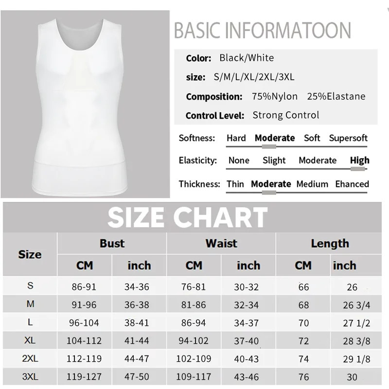 Compression Vest for Men High Elastic Fajas Double Layer Tummy Control Body Shaper Mesh Bust Shapewear Slimming Underwear 251009