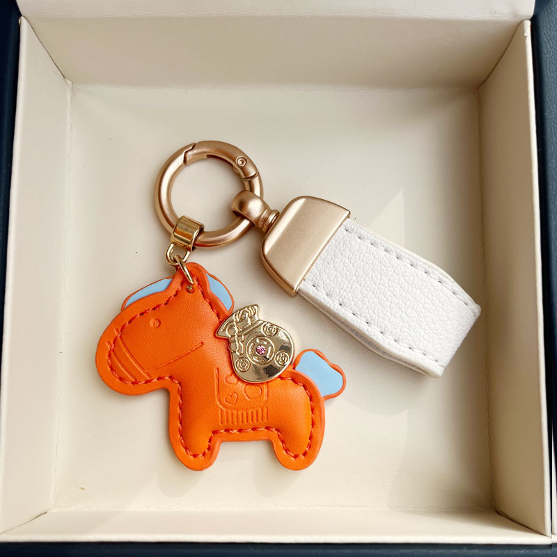 Get Rich Quickly Cute Pony Keychains - Leather Cartoon Pendant Couples Backpack Ornament Small Gift Z260130