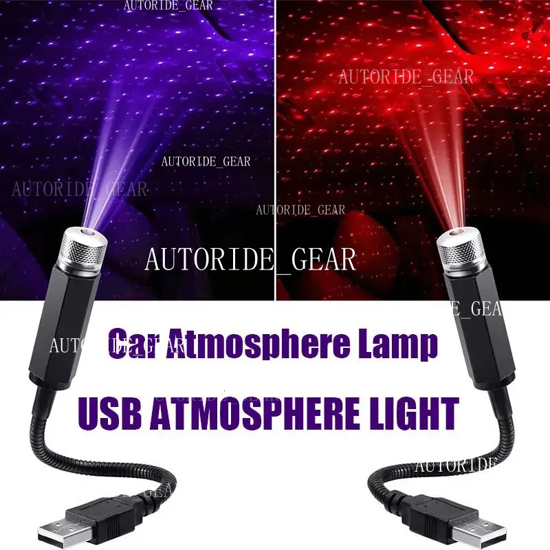 Romantic LED Roof Star Night Projector Atmosphere Utor28 Galaxy USB Decorative Lamp Adjustable Car Interior Decor Light