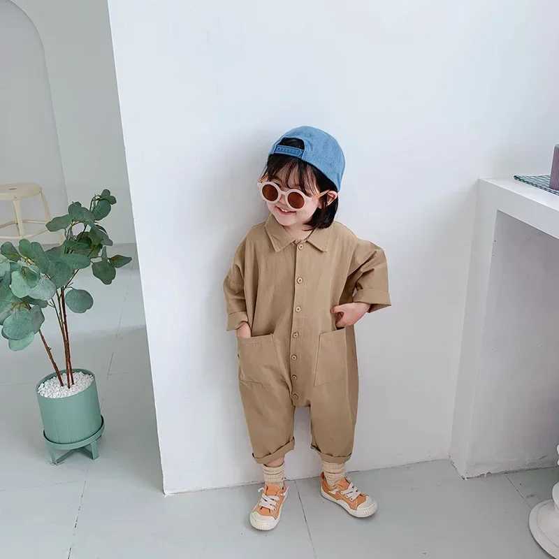2025 Spring Autumn Kids Overalls Denim Girls Clothes Outfit Boys Jumpsuits Loose STYle Girls Playsuit C251009