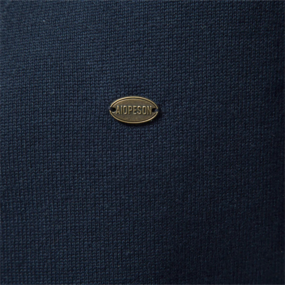 AIOPESON Autumn Cotton Cardigan Sweater Men Casual Single Breasted Solid Color High Quality 2501008