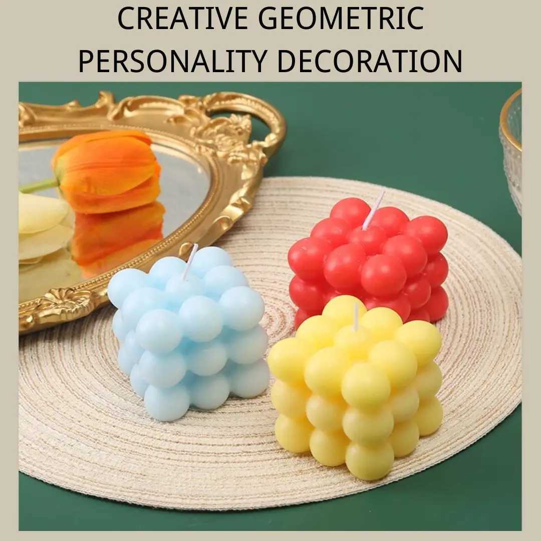 Handmade Scented Magic Aromatherapy C Creative BallShaped Soy Wax Lovely Bubble Cube Candle Home Decor S25109 S260204