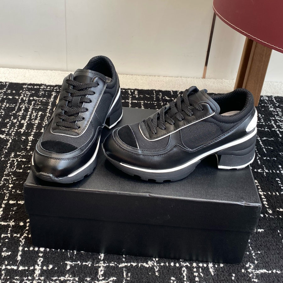 Casual Shoes leather Height-increasing heels Tennis shoes Lace-up Patchwork High heels casual sneakers Luxury designer Sport trainers shoes
