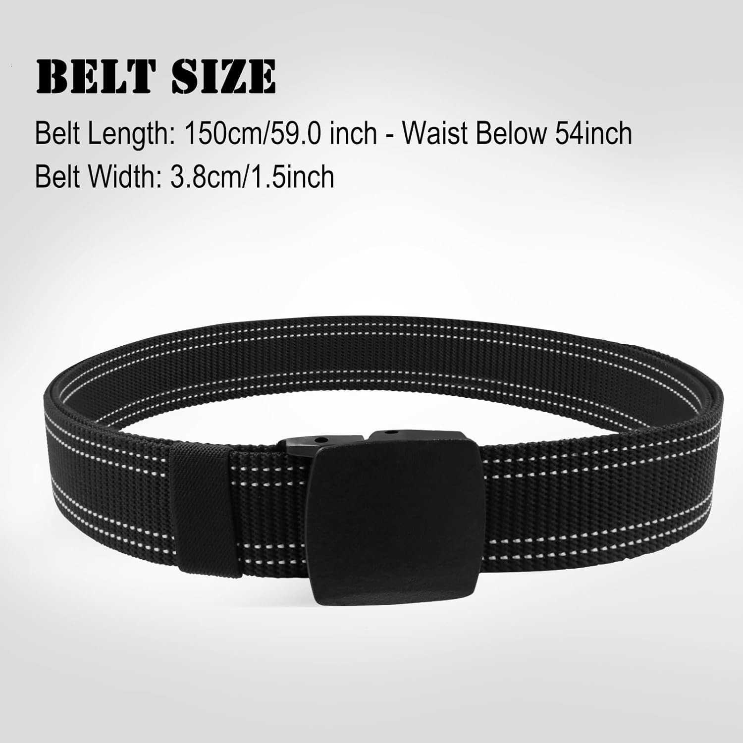 Tactical Nylon Mens Belt AdjustabLE Web Belts with NonMetal for Outdoor Sports Training 59 Inches LEngth W251009