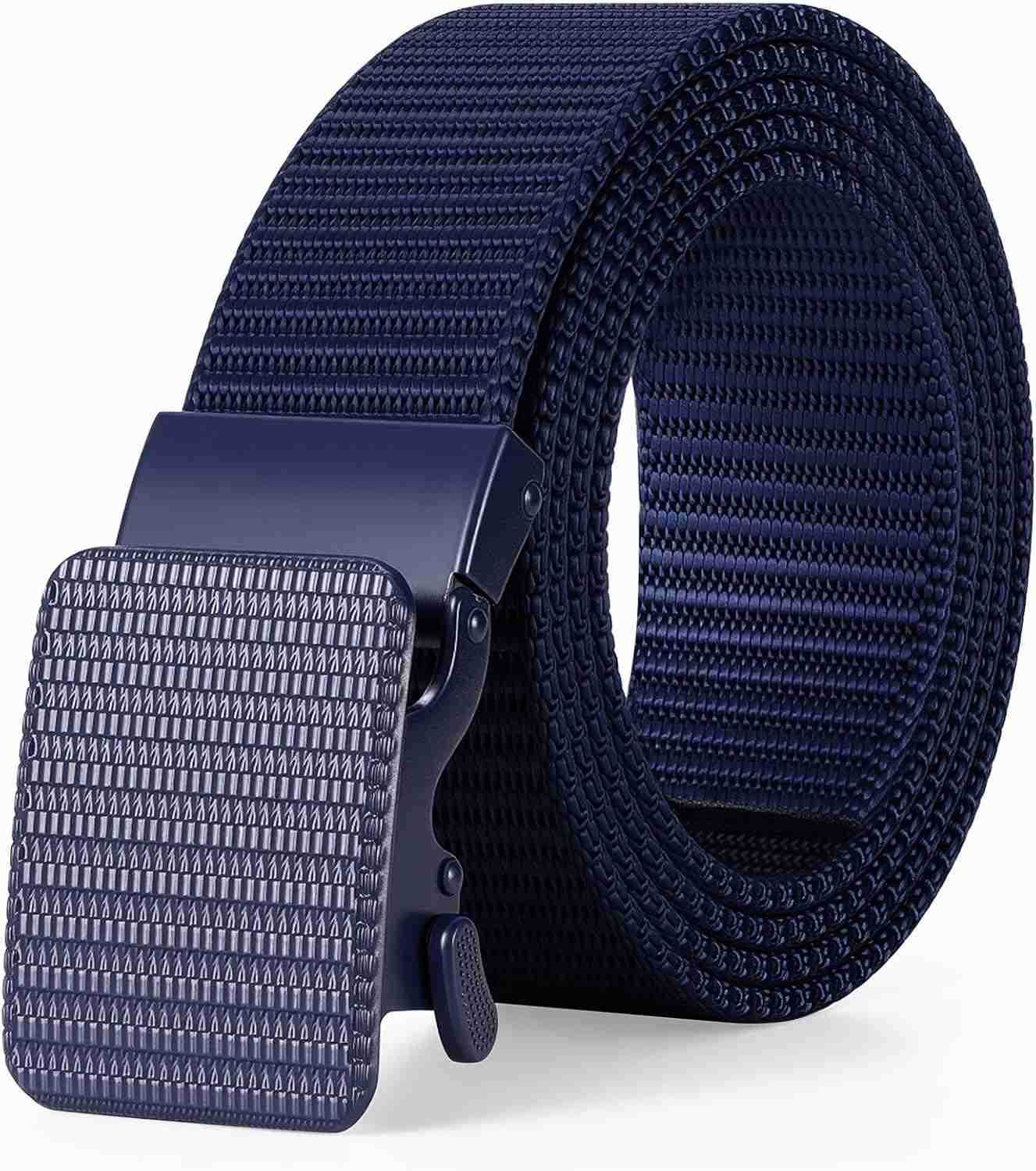 Mens Ratchet BeltHeavyDuty Nylon Web Work Belt with Automatic NoHoLE for Jeans W251009