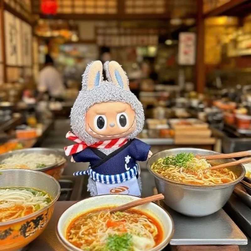 Japanese Sushi chef clothes For Ropa Labubu 30 Big Into Energy Series Doll Outfit Clothing Accessories L251008