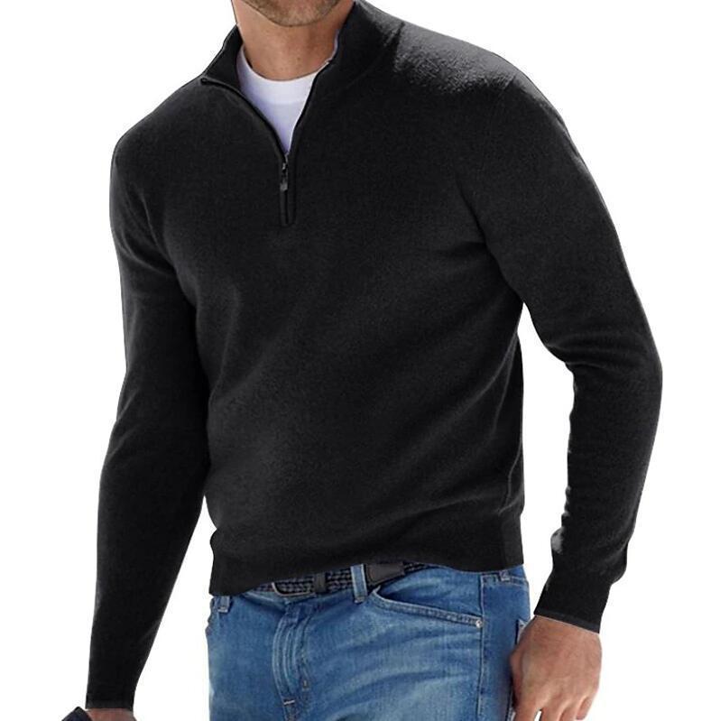 Mens Quarter Zip Up Sweaters Slim Fit Lightweight Mock Neck Pullover Casual Sweaters Half Turtleneck Knitted Outdoor Streetwear 250526