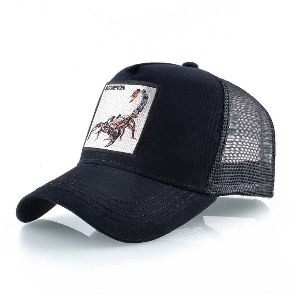 Unisex Trucker C With Embroidery Scorpion Patch Mens Baseball C Women Snback Hip Hop Hat Outdoor Breathable Visor HatXJ251009