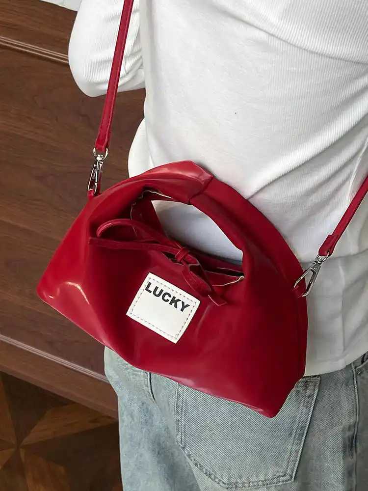 Highgrade Texture Red Wens Handbags New Large Capacity Versatile Temperament Crossbody Bags Fi Niche e Shoder Bags D251009