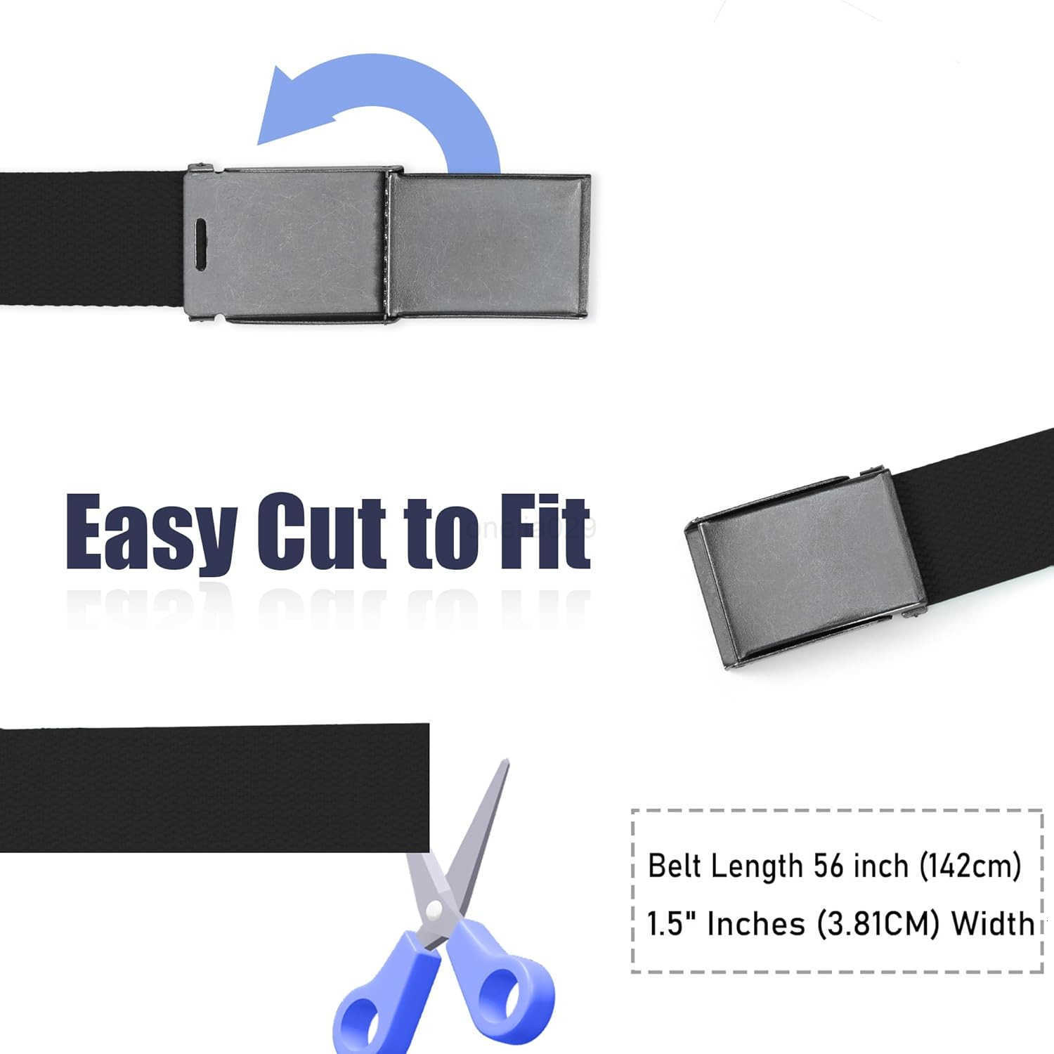 High Life Canvas Web Belt Cut to Fit Up to 52 FlipTop Matte Silver Nickel 12 Colors W251009