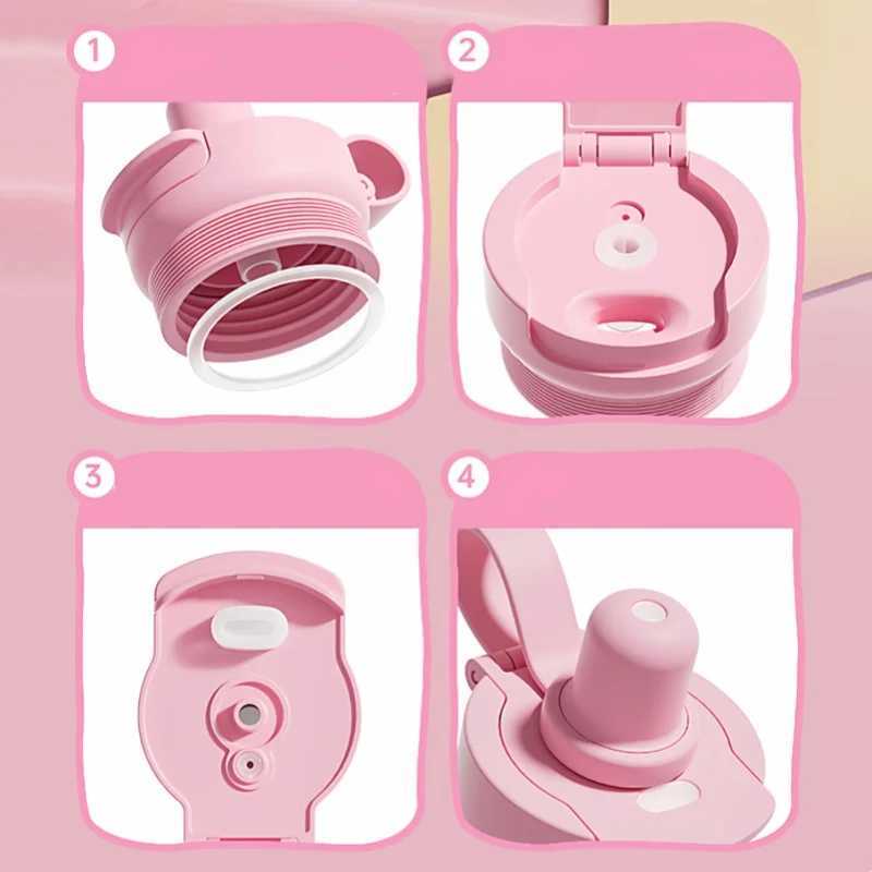 COOKER KING Portable Childrens Straw Cup Thermos Mug Stainless Steel Vacuum Flask ColdHot Sports Cup Water Mug Insulated Cup C251008