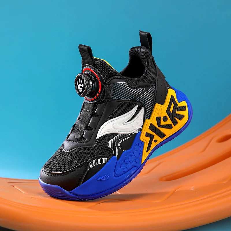 High Quality Childrens Sneakers Boys Basketball Shoes Breathable Running Sports Shoes Outdoor Nonslip Kids Basket Trainers J251027