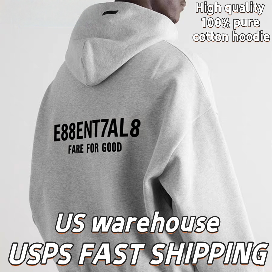 Essantials Hoodie Fashion Mens 3D Silicon Hoodies Essentialsas Skateboard Hip Hop Oversize High Street Streetwear Hooded Sweatshirt Couples Clothing Size S-XL DH