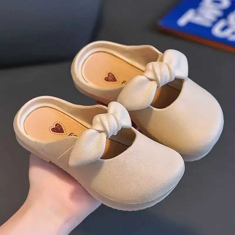 Children Slippers Childrens Cute Bao Toe Shoes Wear Flat House Bowtie Shoes Girls Shoes Slippers Kids House Slippers J251027
