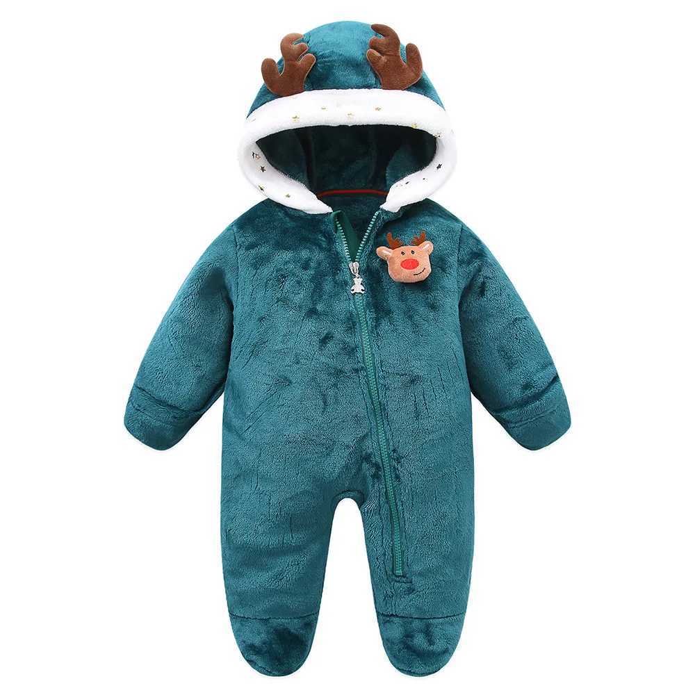 2025 Autumn Winter Newborn Baby Romper Christmas Flannel Hooded Baby Girl Overalls 01 Years Infant Boy Jumpsuit Outfits C251009
