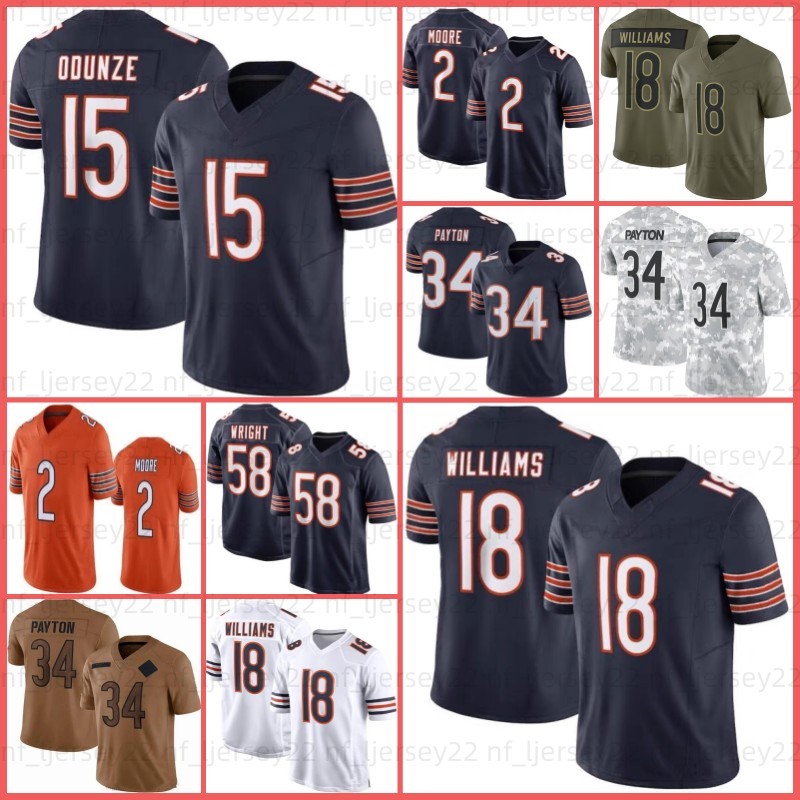 Caleb Williams DJ Moore Colston Loveland Football Jersey Jaquan Brisker Darnell Wright Mooney 85 Cole Kmet Rome Odunze Devin Hester Walter Payton Taylor Swift