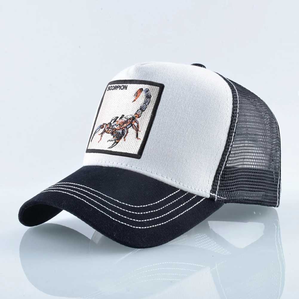 Unisex Trucker C With Embroidery Scorpion Patch Mens Baseball C Women Snback Hip Hop Hat Outdoor Breathable Visor HatXJ251009