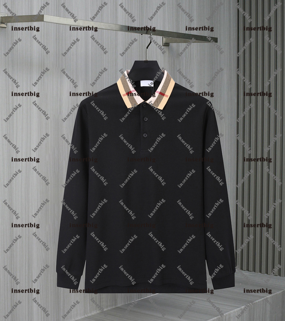 New Mens Shirt Long Sleeved Designer Polo Shirt High-quality Long Sleeved Shirt Pure Cotton Mens T shirt Asian Size 3-XL