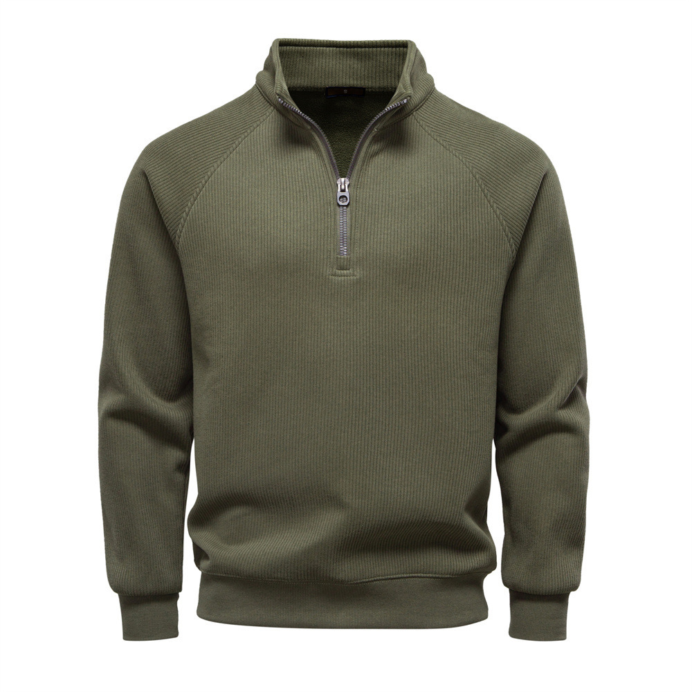 New Autumn Winter European And American Style Designer Hoodie Half-zip Sweatshirt Stand Collar Designer Shirt Trendy Versatile Fleece-lined Men's Sweatshirt Top