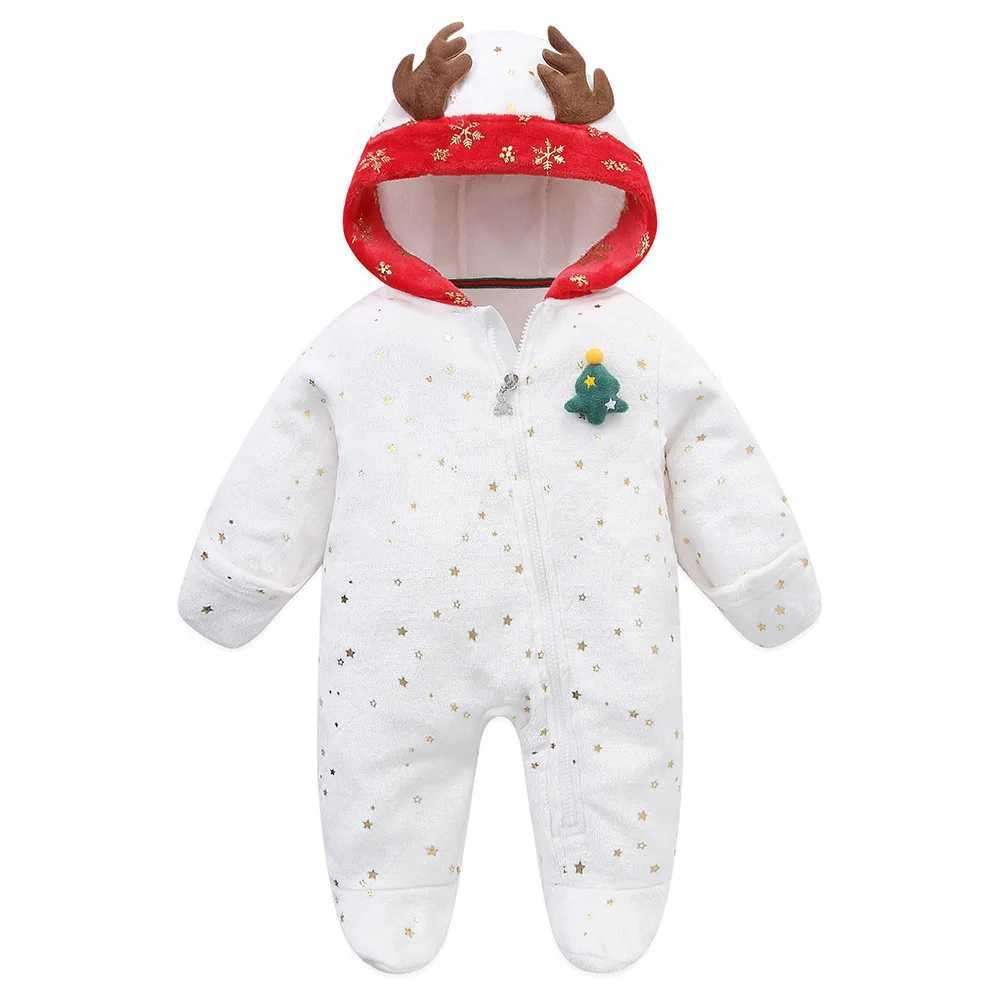 2025 Autumn Winter Newborn Baby Romper Christmas Flannel Hooded Baby Girl Overalls 01 Years Infant Boy Jumpsuit Outfits C251009