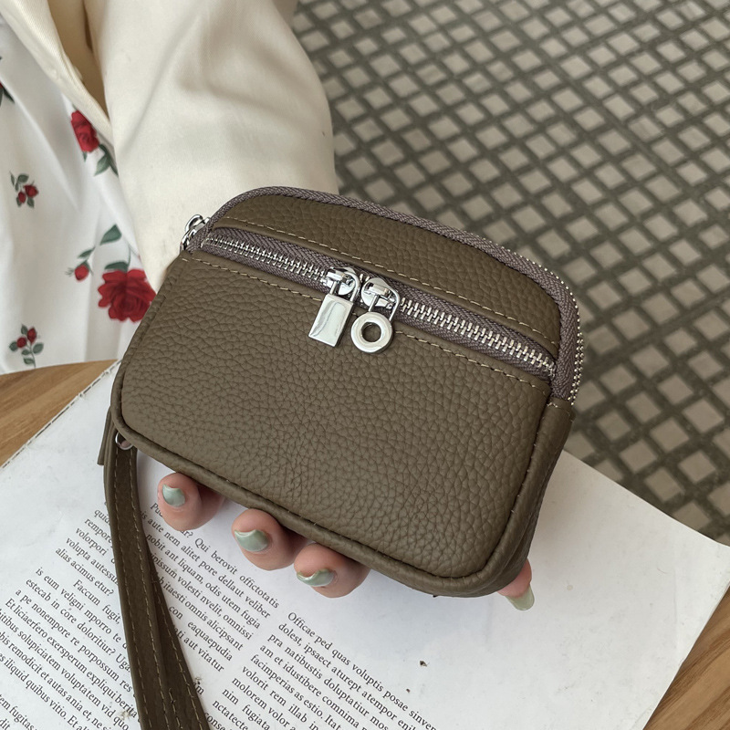 2025 New Designer Bag Genuine Leather Mini Wallet for Luxury bag Women Cowhide Coin Purse Double Zipper Storage Bag Multifunctional Handbag