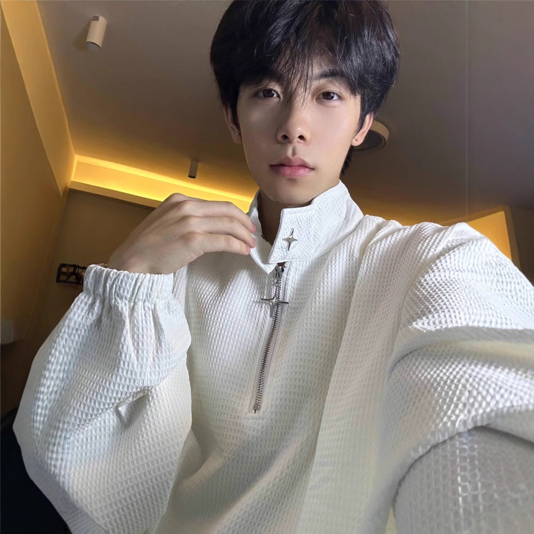 Half-zip Designer Hoodie Star Stand Collar Sweatshirt For Designer Shirt Men Spring New Style Cool Niche Design Textured Cleanfit Jacket