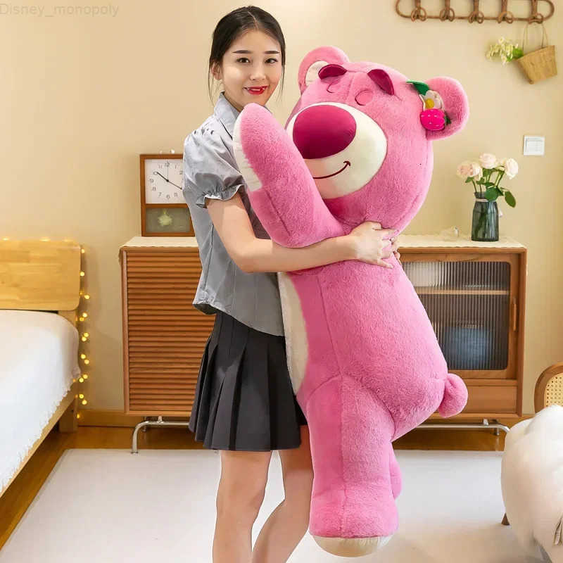 Disney Hot Anime Toy Story LotsoHuggin Bear Plush Toy Kawaii Lying Sleeping Lotso Bear Plush Soft Stuffed Pillow Birthday Gift H251009