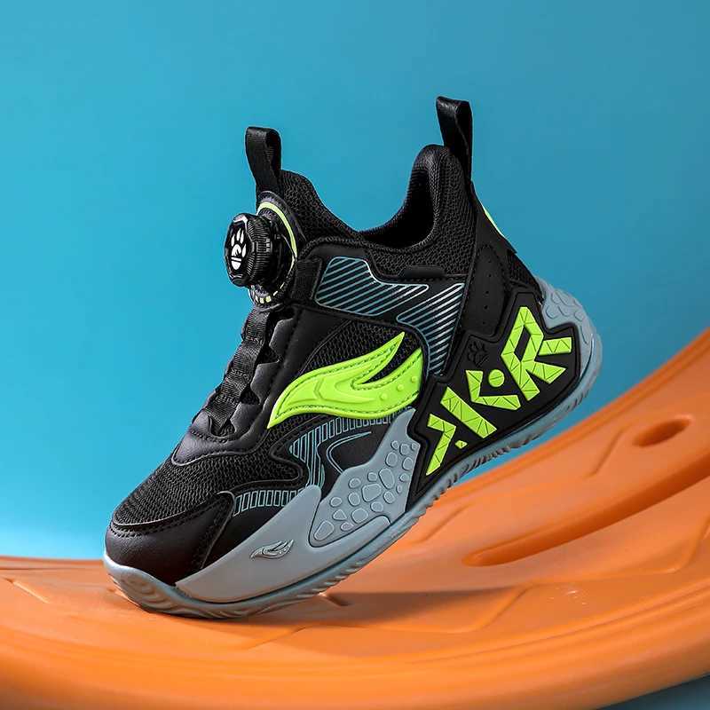 High Quality Childrens Sneakers Boys Basketball Shoes Breathable Running Sports Shoes Outdoor Nonslip Kids Basket Trainers J251027