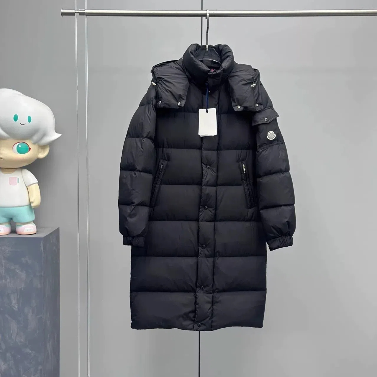 Men's Down Coat Designer Long Jacket Winter Embroidered Hooded High Quality Waterproof Outwear Fashion Brand Warm Cotton Padded Jacket