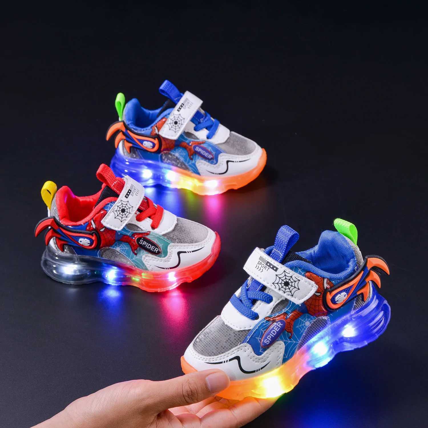 2025 Fashion Baby Boys Sneakers Springautumn Childrens Shoes Lighted Sneaker Trendy Kids Boy Sports Casual Shoes J251027