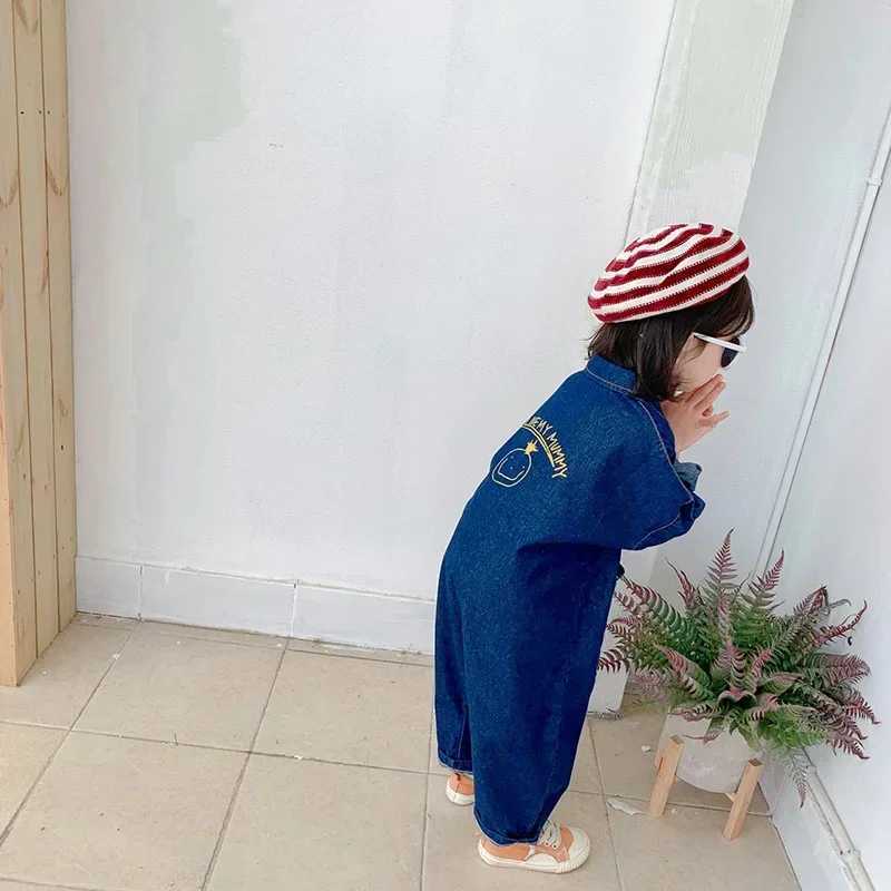 2025 Spring Autumn Kids Overalls Denim Girls Clothes Outfit Boys Jumpsuits Loose STYle Girls Playsuit C251009