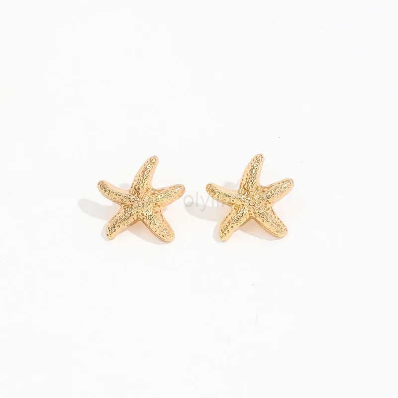 Punk Metal Starfish Stud Earrings For Women Fashion Gold Color Star Geometric Temperament Earrings Summer Jewelry Gift M251009