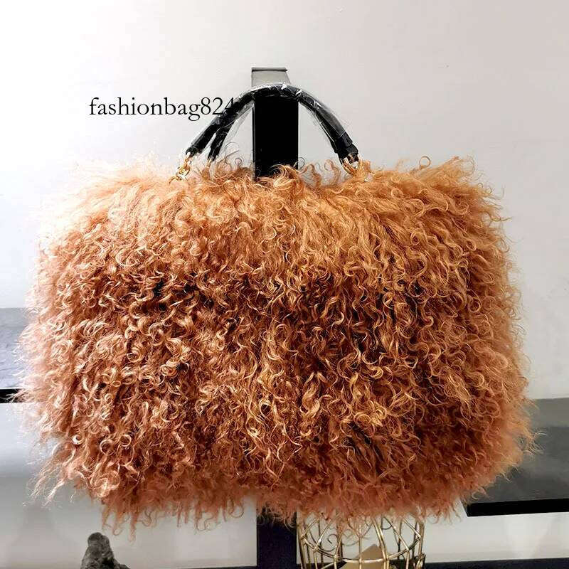Real Fur girl Chain Shoulder for Women Designer Purses and Handbags Women's Party Clutch Crossbody Bag High Quality