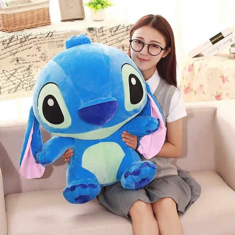 Disney Big Size Lilo Stitch Plush Toy Kawaii Soft Blue Pink Elf Lilo Stitch Stuffed Doll Anime Movie Xmas Gift H251009